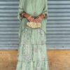 Classic Art Print Elegant Chiffon Cake Skirt